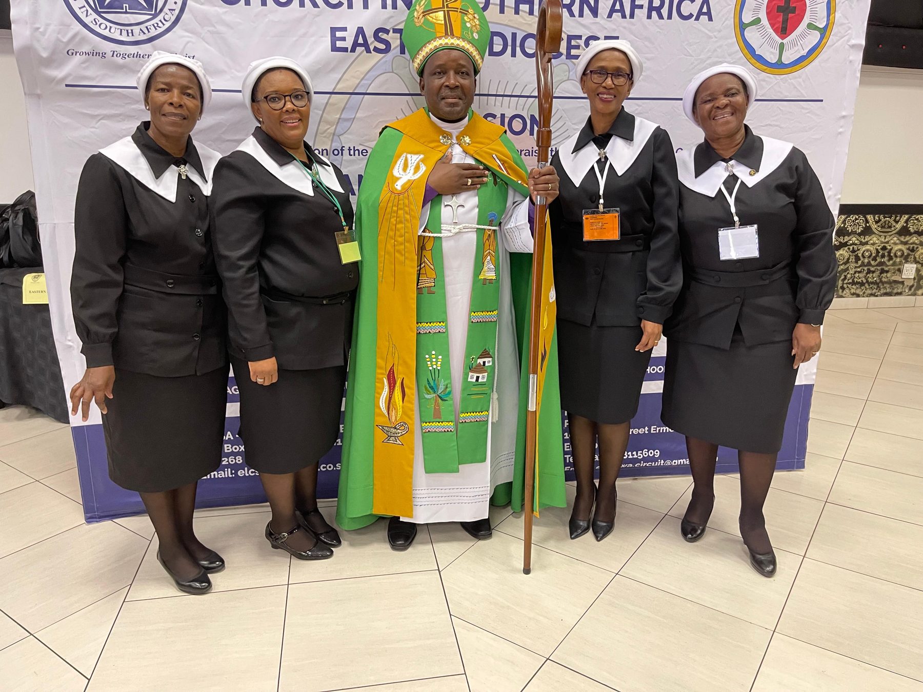 The ELCSA Churchwide PWL Executive Committee with Presiding Bishop N.M. Myaka
